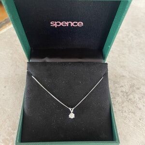 10kt white solitaire gold chain with diamond